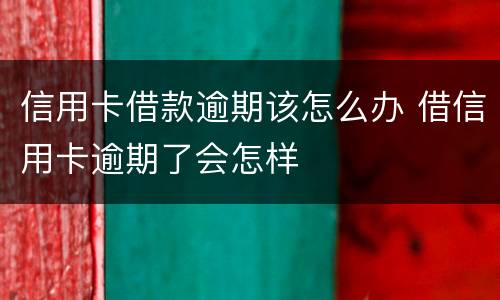 信用卡借款逾期该怎么办 借信用卡逾期了会怎样