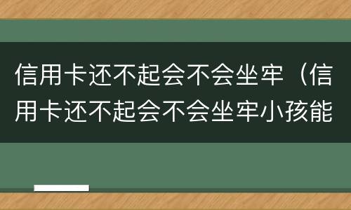 信用卡还不起会不会坐牢（信用卡还不起会不会坐牢小孩能读书吗）