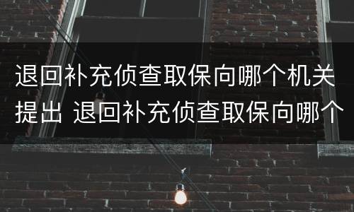 退回补充侦查取保向哪个机关提出 退回补充侦查取保向哪个机关提出意见