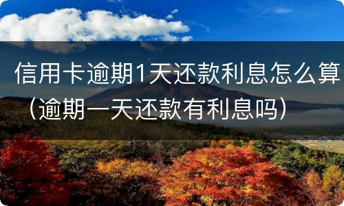 信用卡逾期1天还款利息怎么算（逾期一天还款有利息吗）