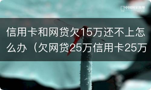 信用卡和网贷欠15万还不上怎么办（欠网贷25万信用卡25万还不上）