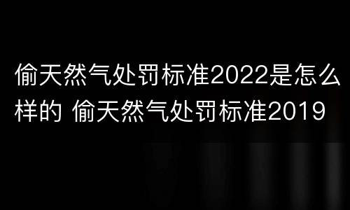 偷天然气处罚标准2022是怎么样的 偷天然气处罚标准2019