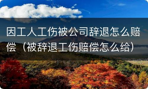 因工人工伤被公司辞退怎么赔偿（被辞退工伤赔偿怎么给）