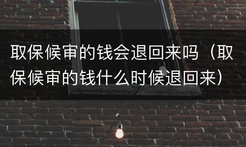 取保候审的钱会退回来吗（取保候审的钱什么时候退回来）
