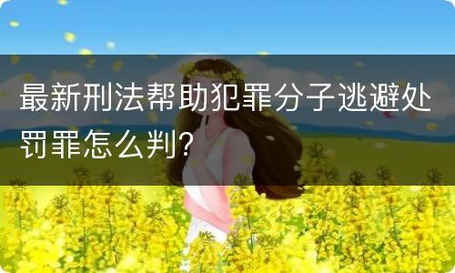 最新刑法帮助犯罪分子逃避处罚罪怎么判?