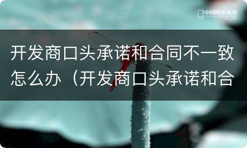 开发商口头承诺和合同不一致怎么办（开发商口头承诺和合同不一致怎么办呢）