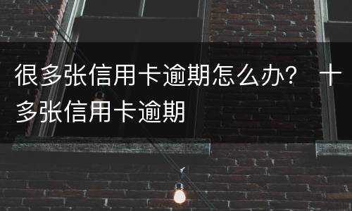 很多张信用卡逾期怎么办？ 十多张信用卡逾期