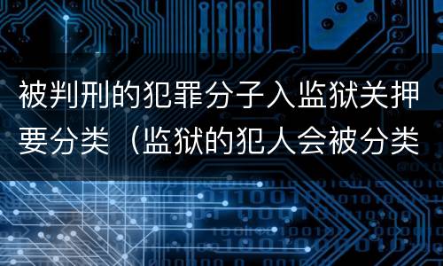 被判刑的犯罪分子入监狱关押要分类（监狱的犯人会被分类关押么）