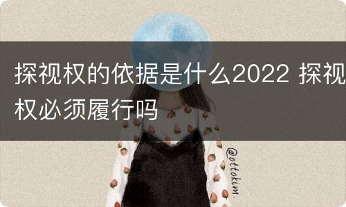 探视权的依据是什么2022 探视权必须履行吗
