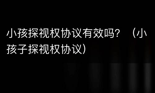 小孩探视权协议有效吗？（小孩子探视权协议）