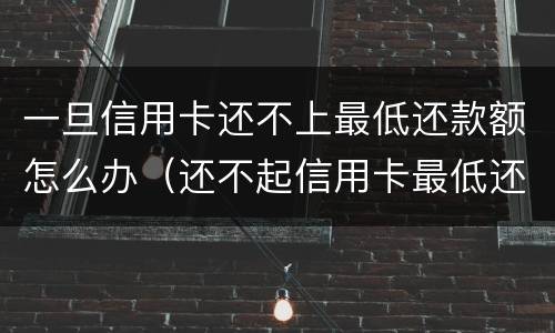 一旦信用卡还不上最低还款额怎么办（还不起信用卡最低还款怎么办）