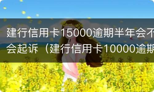 建行信用卡15000逾期半年会不会起诉（建行信用卡10000逾期两年）