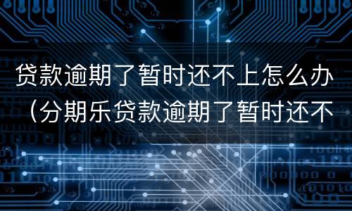 贷款逾期了暂时还不上怎么办（分期乐贷款逾期了暂时还不上怎么办）