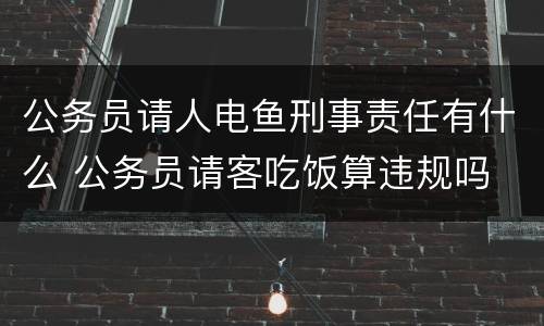 公务员请人电鱼刑事责任有什么 公务员请客吃饭算违规吗