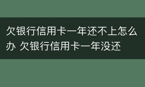 欠银行信用卡一年还不上怎么办 欠银行信用卡一年没还