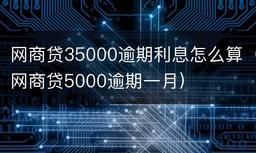 网商贷35000逾期利息怎么算（网商贷5000逾期一月）
