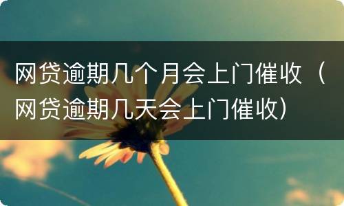 网贷逾期几个月会上门催收（网贷逾期几天会上门催收）