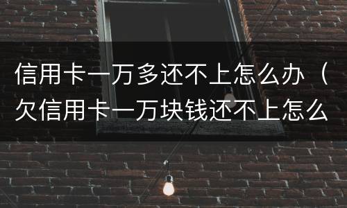 信用卡一万多还不上怎么办（欠信用卡一万块钱还不上怎么办）