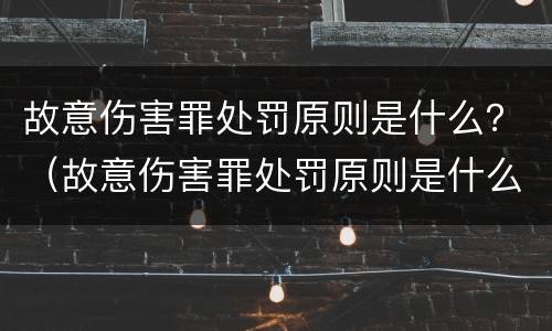 故意伤害罪处罚原则是什么？（故意伤害罪处罚原则是什么意思）