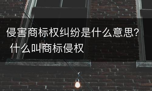 侵害商标权纠纷是什么意思？ 什么叫商标侵权