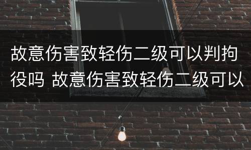 故意伤害致轻伤二级可以判拘役吗 故意伤害致轻伤二级可以判拘役吗