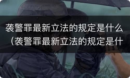 袭警罪最新立法的规定是什么（袭警罪最新立法的规定是什么内容）