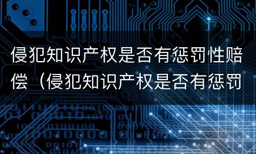 侵犯知识产权是否有惩罚性赔偿（侵犯知识产权是否有惩罚性赔偿责任）