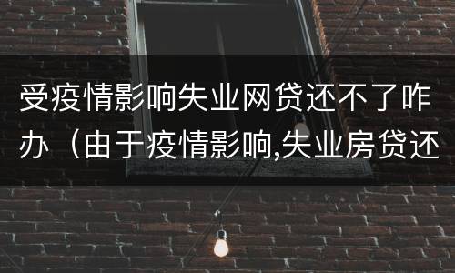 受疫情影响失业网贷还不了咋办（由于疫情影响,失业房贷还不上怎么办）