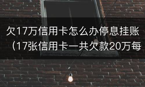 欠17万信用卡怎么办停息挂账（17张信用卡一共欠款20万每月）