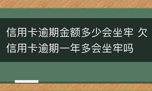 信用卡逾期金额多少会坐牢 欠信用卡逾期一年多会坐牢吗
