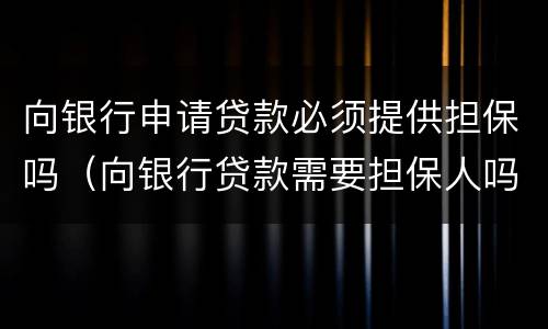 向银行申请贷款必须提供担保吗（向银行贷款需要担保人吗）