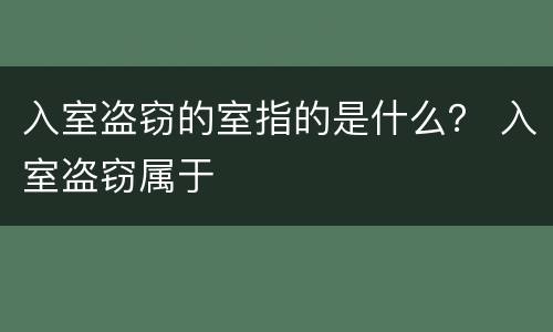 入室盗窃的室指的是什么？ 入室盗窃属于
