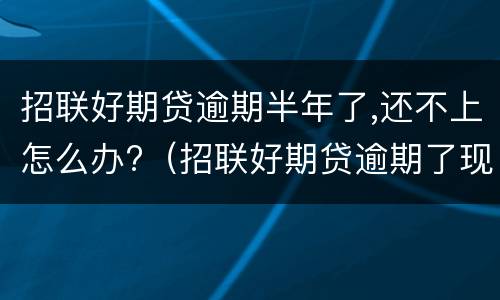招联好期贷逾期半年了,还不上怎么办?（招联好期贷逾期了现在借不出来怎么办）