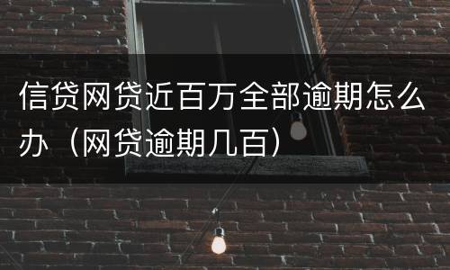 信贷网贷近百万全部逾期怎么办（网贷逾期几百）