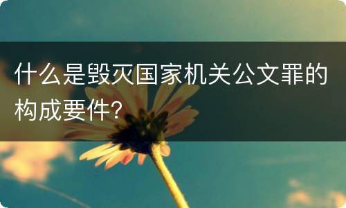 什么是毁灭国家机关公文罪的构成要件？