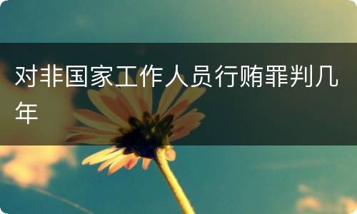 对非国家工作人员行贿罪判几年