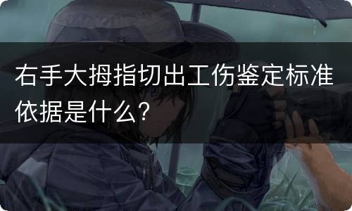右手大拇指切出工伤鉴定标准依据是什么?