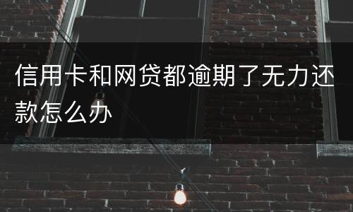 信用卡和网贷都逾期了无力还款怎么办