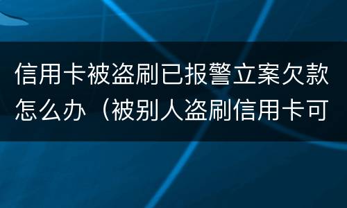 信用卡被盗刷已报警立案欠款怎么办（被别人盗刷信用卡可以立案吗）