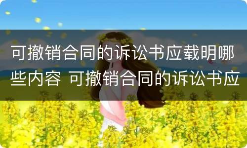 可撤销合同的诉讼书应载明哪些内容 可撤销合同的诉讼书应载明哪些内容