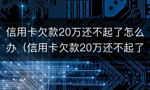 信用卡欠款20万还不起了怎么办（信用卡欠款20万还不起了怎么办理）
