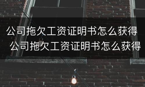 公司拖欠工资证明书怎么获得 公司拖欠工资证明书怎么获得赔偿