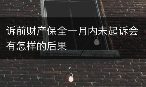 诉前财产保全一月内未起诉会有怎样的后果