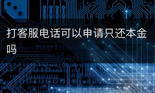 打客服电话可以申请只还本金吗