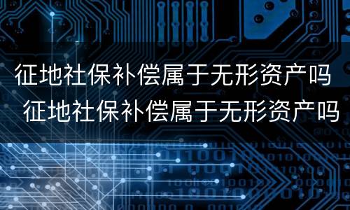 征地社保补偿属于无形资产吗 征地社保补偿属于无形资产吗为什么
