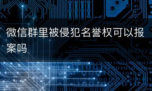 微信群里被侵犯名誉权可以报案吗