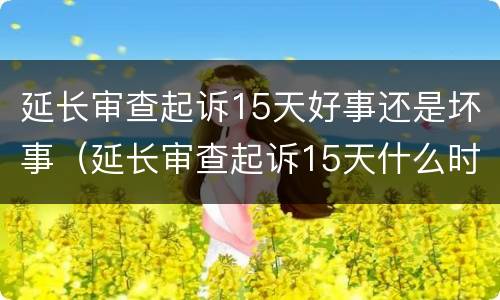 延长审查起诉15天好事还是坏事（延长审查起诉15天什么时候出结果）