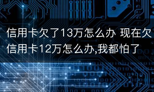信用卡欠了13万怎么办 现在欠信用卡12万怎么办,我都怕了