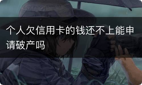 个人欠信用卡的钱还不上能申请破产吗