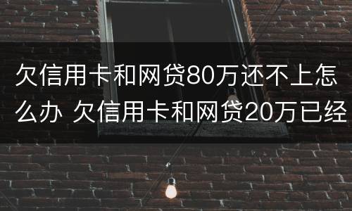 欠信用卡和网贷80万还不上怎么办 欠信用卡和网贷20万已经还不动了